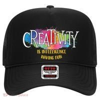 Creativity Is Intelligence Having Fun Artist Drawing Arts Hat thumb 0