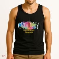 Creativity Is Intelligence Having Fun Artist Drawing Arts Tank Top thumb 3