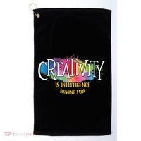 Creativity Is Intelligence Having Fun Artist Drawing Arts Golf Towel thumb 0