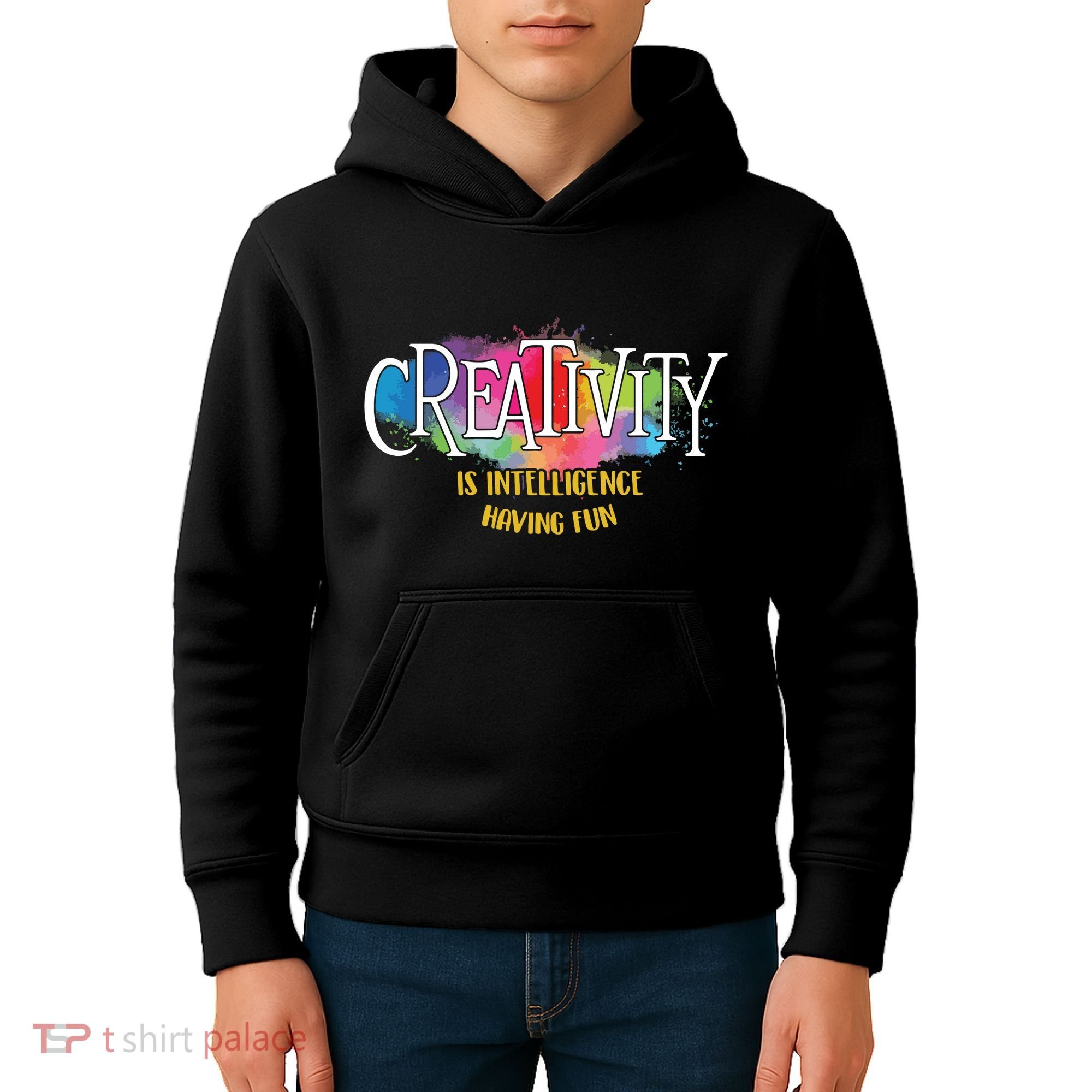 Creativity Is Intelligence Having Fun Artist Drawing Arts Kids Hoodie