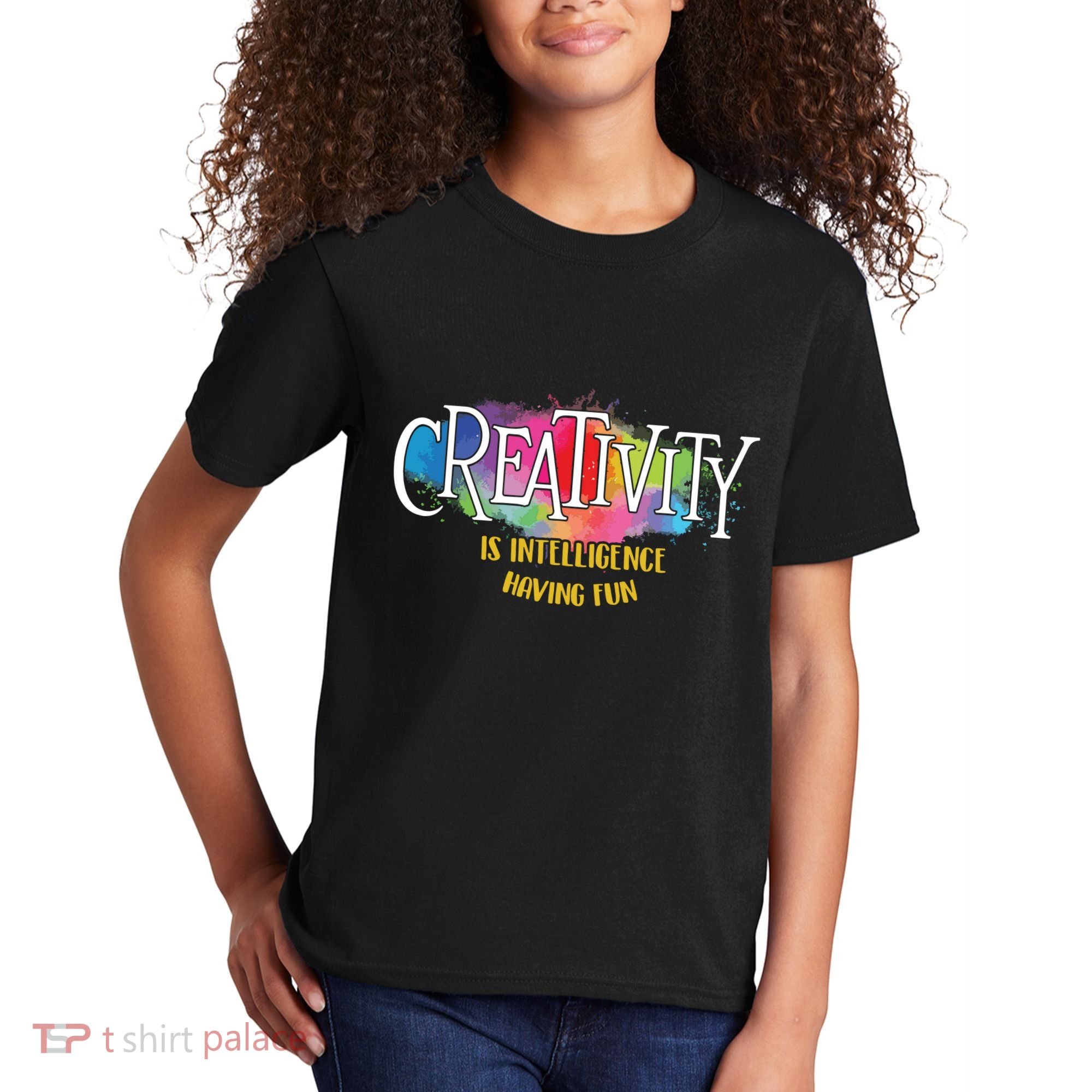 Creativity Is Intelligence Having Fun Artist Drawing Arts Kids T-Shirt