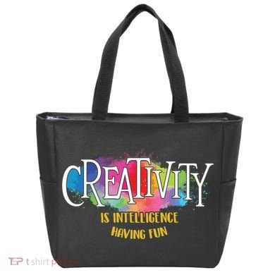 Creativity Is Intelligence Having Fun Artist Drawing Arts Tote Bag
