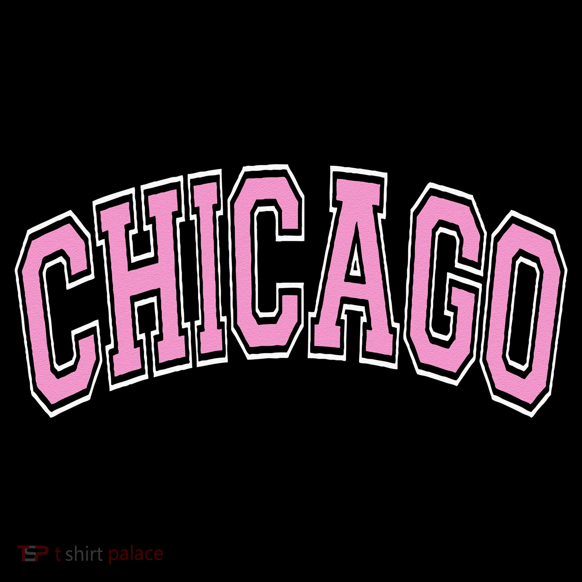 Chicago Illinois IL Varsity Style Pink Text Ornament