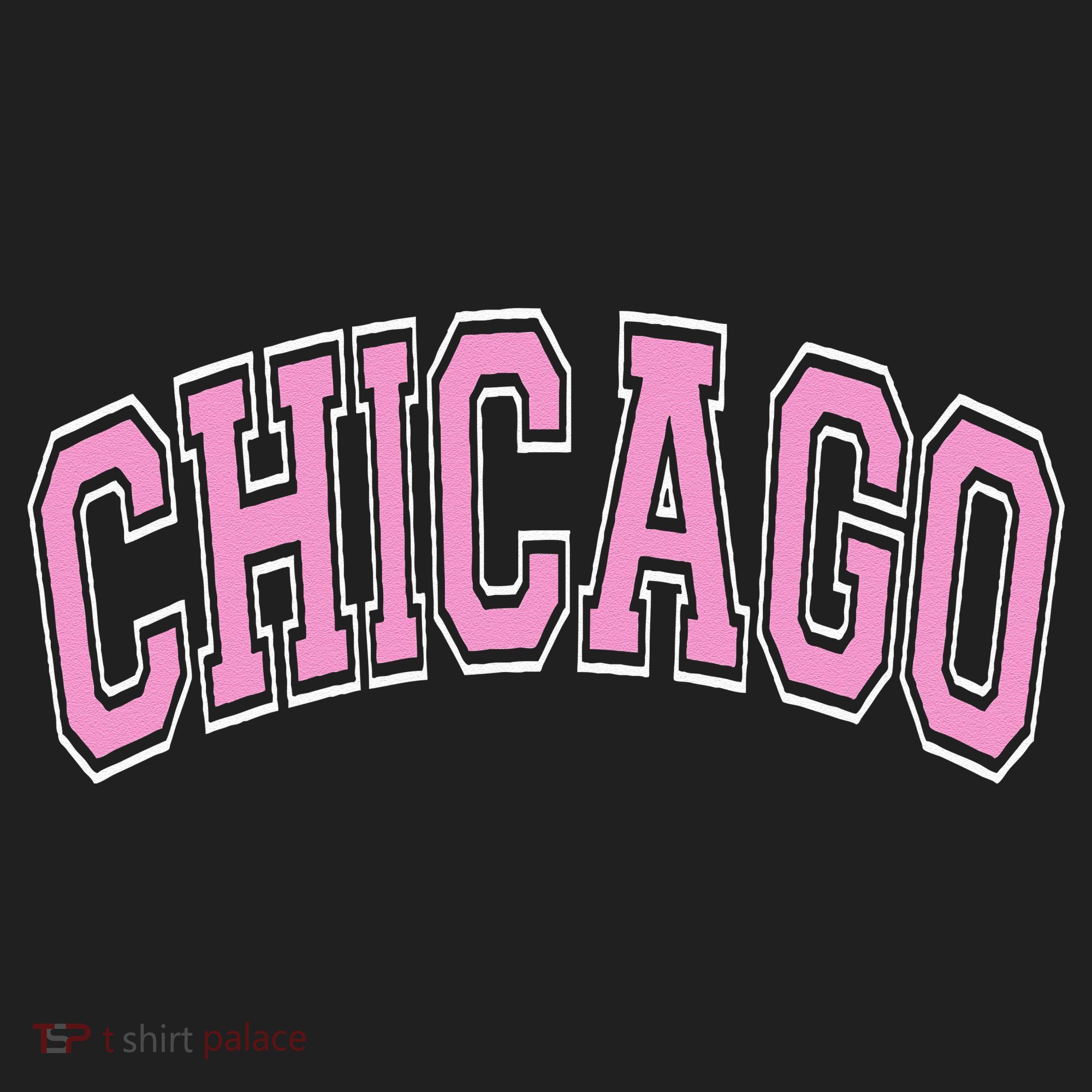 Chicago Illinois IL Varsity Style Pink Text Hat