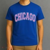 Chicago Illinois IL Varsity Style Pink Text T-Shirt thumb 3