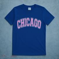Chicago Illinois IL Varsity Style Pink Text T-Shirt thumb 5
