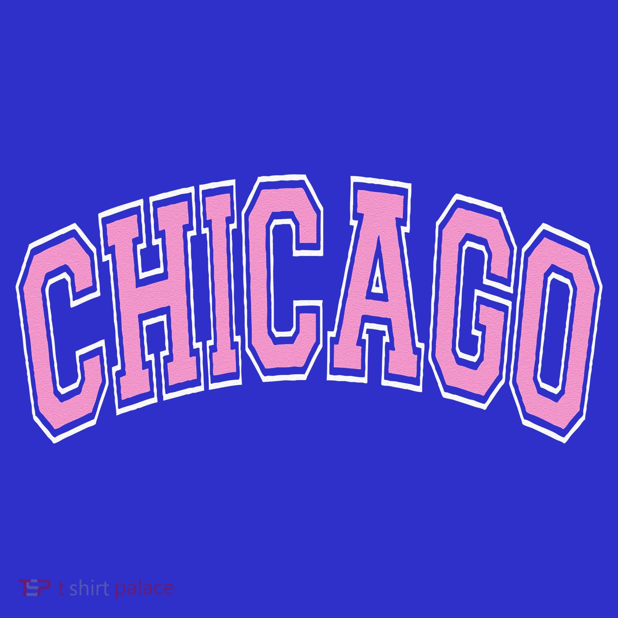 Chicago Illinois IL Varsity Style Pink Text Coaster
