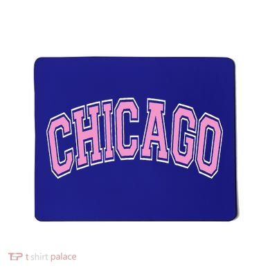 Chicago Illinois IL Varsity Style Pink Text Mousepad