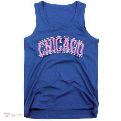 Chicago Illinois IL Varsity Style Pink Text Tank Top