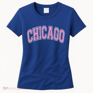 Chicago Illinois IL Varsity Style Pink Text Women's T-Shirt