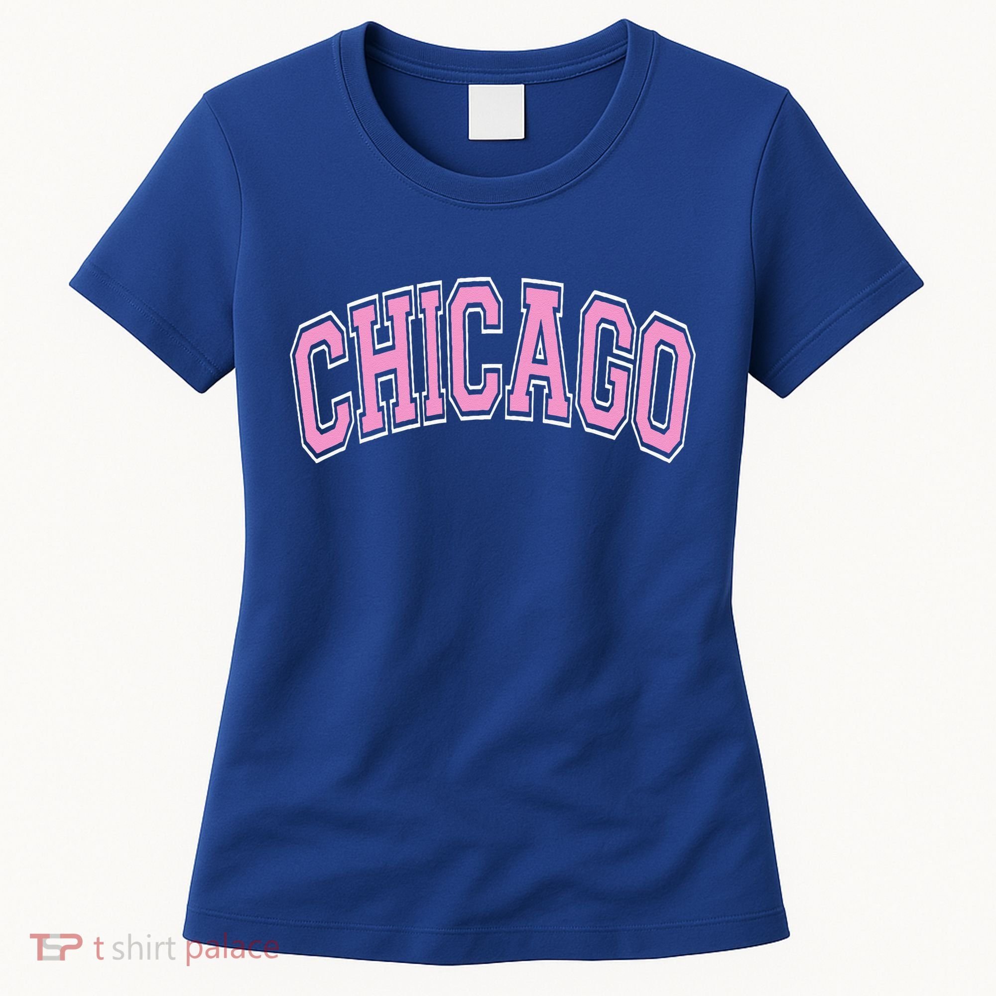 Chicago Illinois IL Varsity Style Pink Text Women's T-Shirt