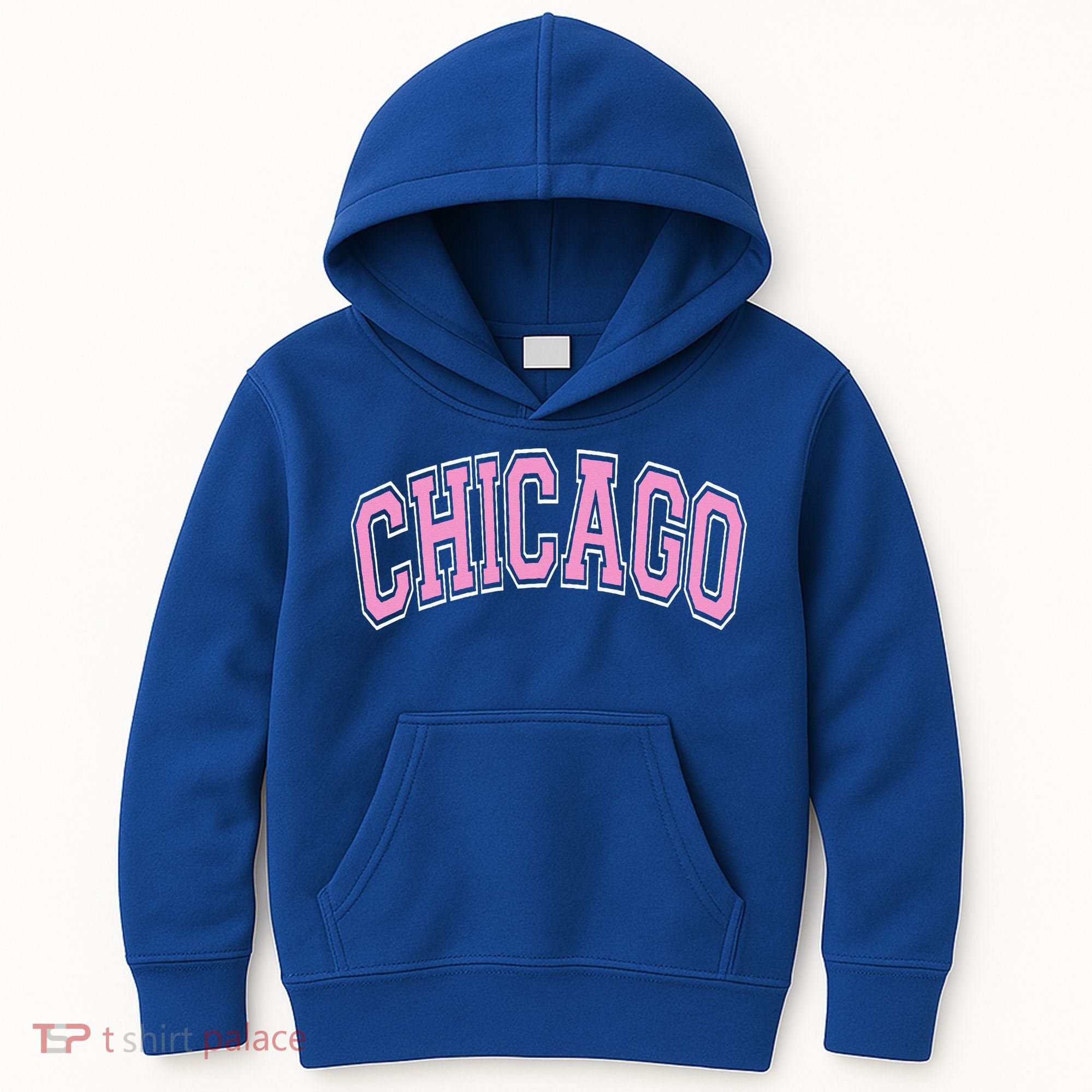 Chicago Illinois IL Varsity Style Pink Text Kids Hoodie