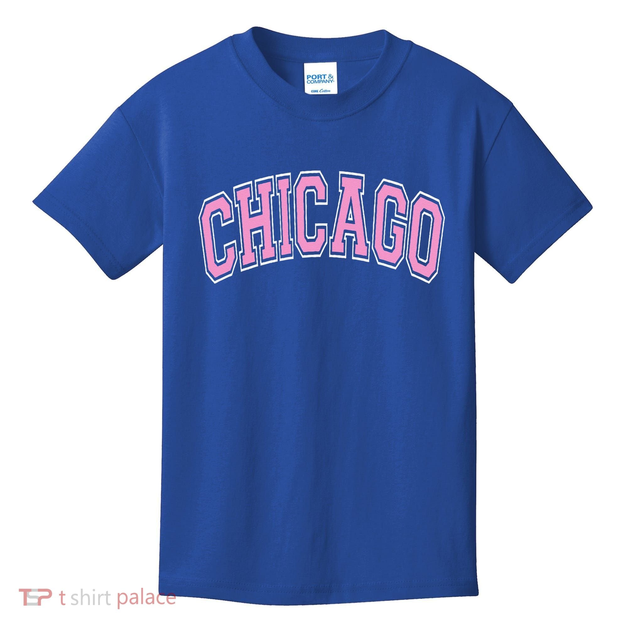 Chicago Illinois IL Varsity Style Pink Text Kids T-Shirt