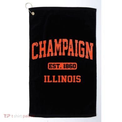 Champaign Illinois IL Vintage State Athletic Style Golf Towel
