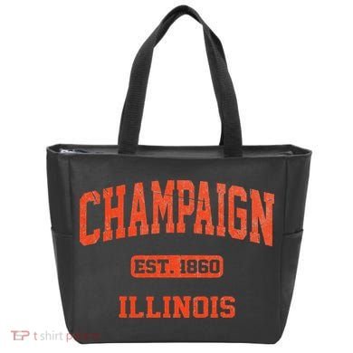 Champaign Illinois IL Vintage State Athletic Style Tote Bag