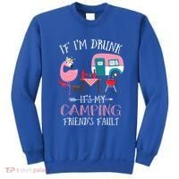 Camper If IM Drunk ItS My Camping Friends Fault Flamingo Great Gift Sweatshirt thumb 0
