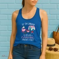Camper If IM Drunk ItS My Camping Friends Fault Flamingo Great Gift Women's Tank Top thumb 2