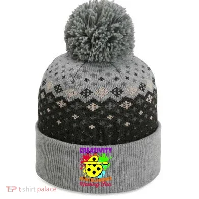 Creativity Is Intelligence Having Fun The Baniff Cuffed Pom Beanie