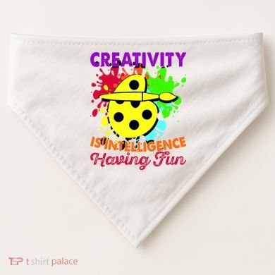 Creativity Is Intelligence Having Fun USA-Made Doggie Bandana