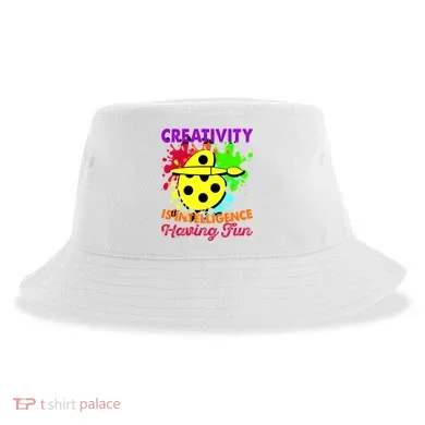 Creativity Is Intelligence Having Fun Sustainable Bucket Hat