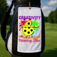 Creativity Is Intelligence Having Fun Golf Towel thumb 2