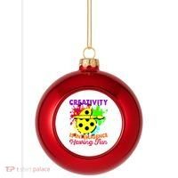 Creativity Is Intelligence Having Fun Plastic Christmas Ball Ornament thumb 0