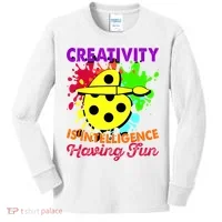 Creativity Is Intelligence Having Fun Kids Long Sleeve Shirt thumb 0