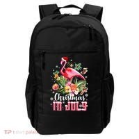 Christmas In July Cool Gift Pink Flamingo Gift Backpack thumb 0