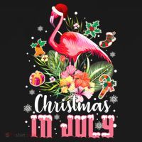 Christmas In July Cool Gift Pink Flamingo Gift Women's Hoodie thumb 2