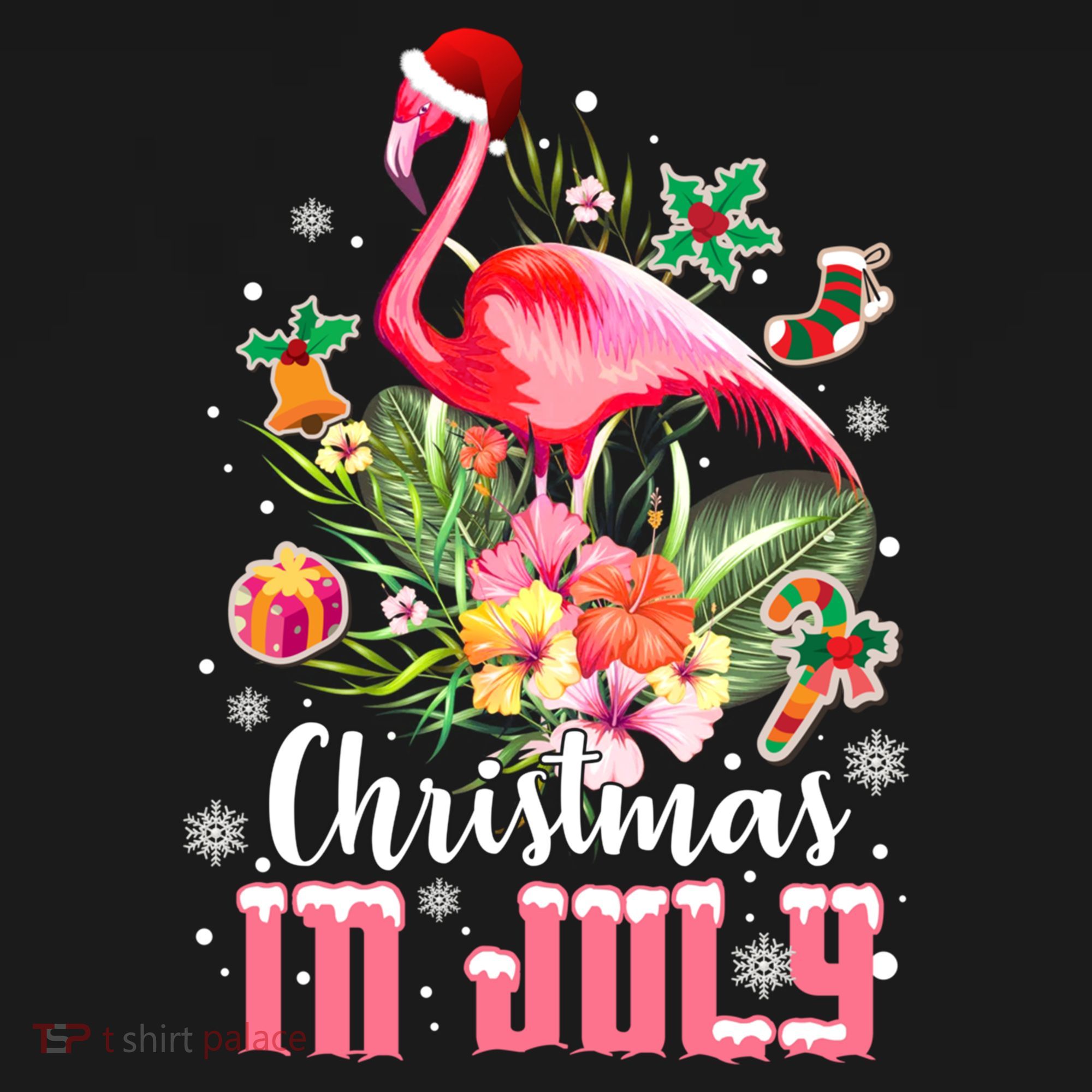 Christmas In July Cool Gift Pink Flamingo Gift Women's Hoodie