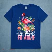 Christmas In July Cool Gift Pink Flamingo Gift T-Shirt thumb 5