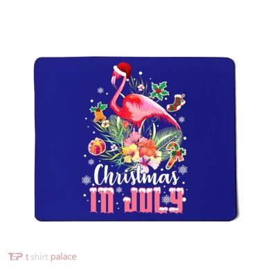 Christmas In July Cool Gift Pink Flamingo Gift Mousepad