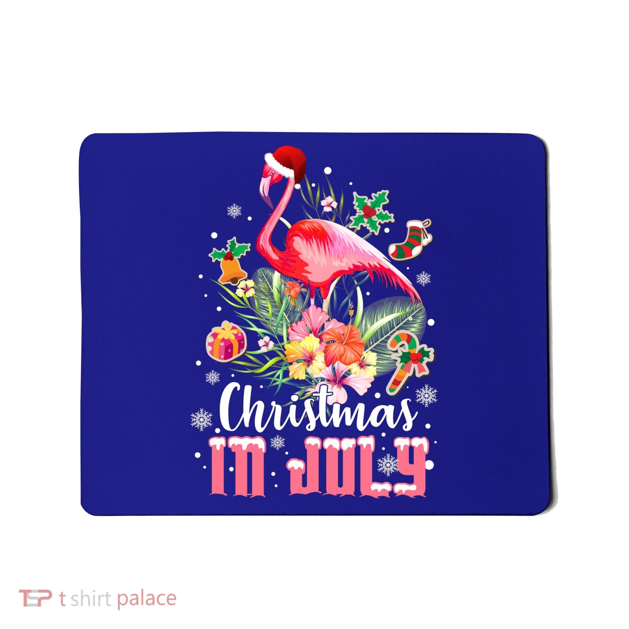 Christmas In July Cool Gift Pink Flamingo Gift Mousepad