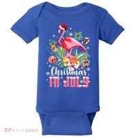 Christmas In July Cool Gift Pink Flamingo Gift Baby Bodysuit thumb 0