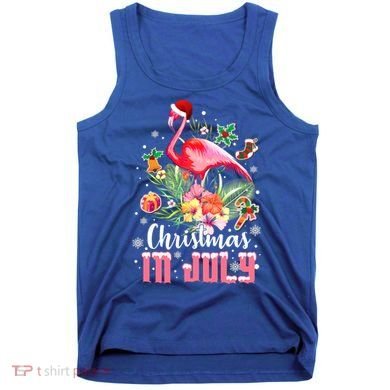 Christmas In July Cool Gift Pink Flamingo Gift Tank Top