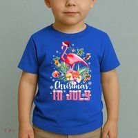 Christmas In July Cool Gift Pink Flamingo Gift Toddler T-Shirt thumb 2