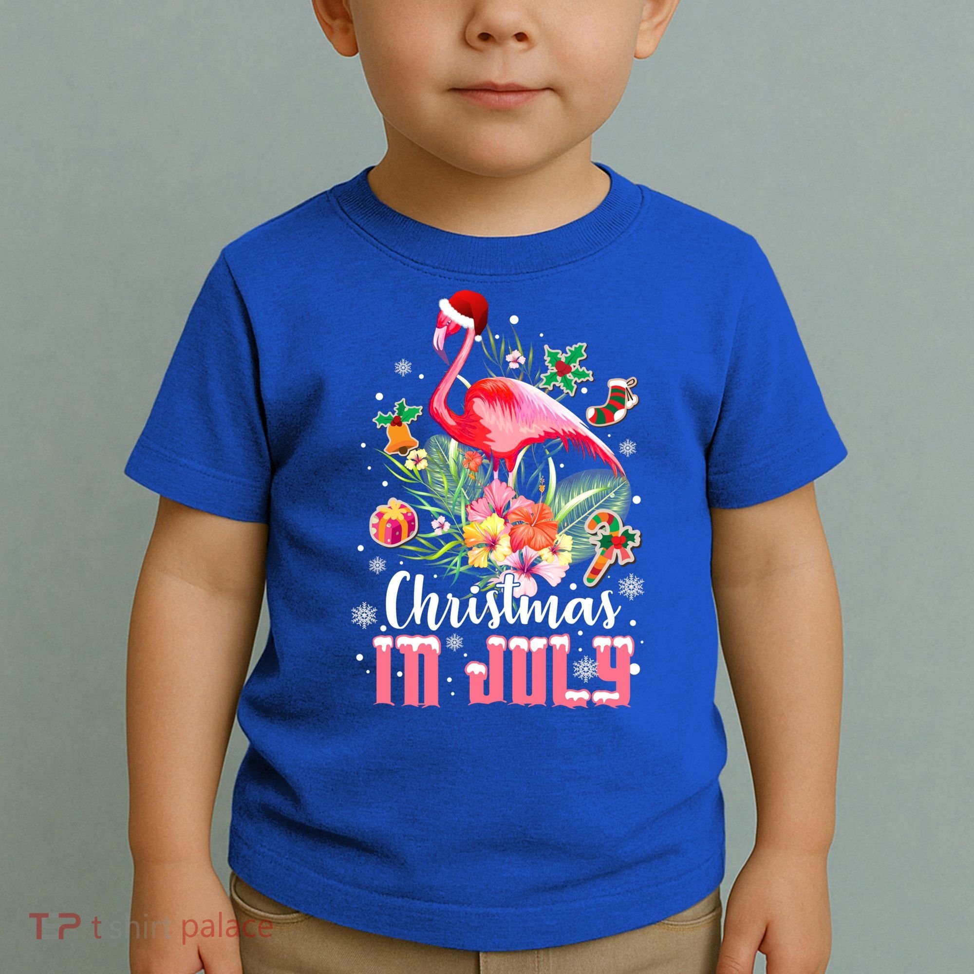 Christmas In July Cool Gift Pink Flamingo Gift Toddler T-Shirt