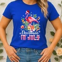 Christmas In July Cool Gift Pink Flamingo Gift Women's T-Shirt thumb 2