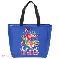 Christmas In July Cool Gift Pink Flamingo Gift Tote Bag thumb 0