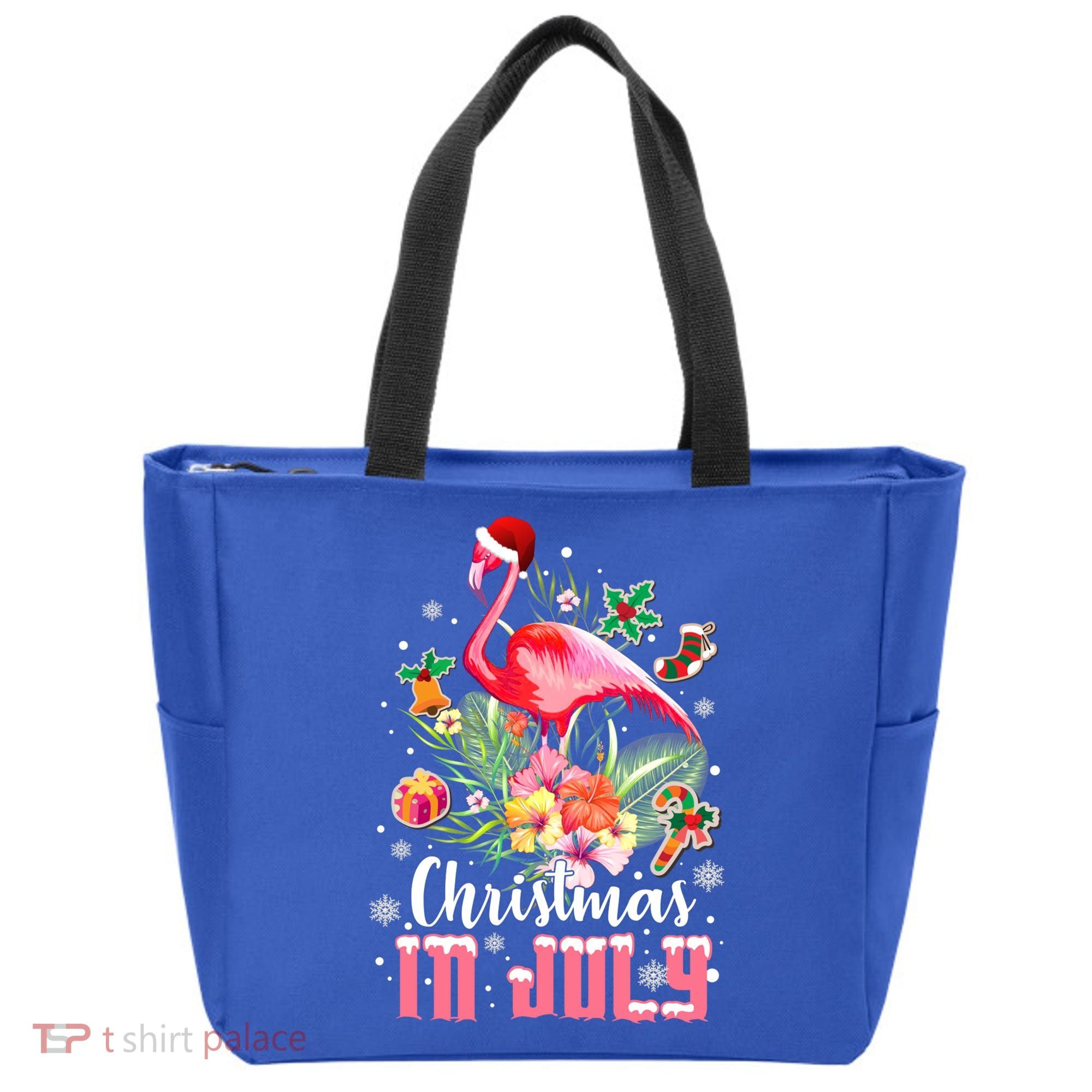 Christmas In July Cool Gift Pink Flamingo Gift Tote Bag