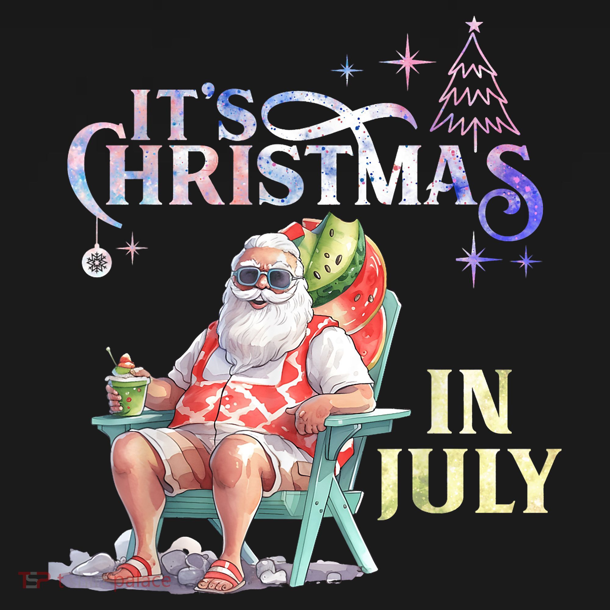 Christmas In July Santa Beach Summer Float Xmas Funny Christmas In July Shirts Women's Hoodie