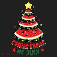 Christmas In July Shirts Watermelon Xmas Tree Women's Sweatshirt thumb 2