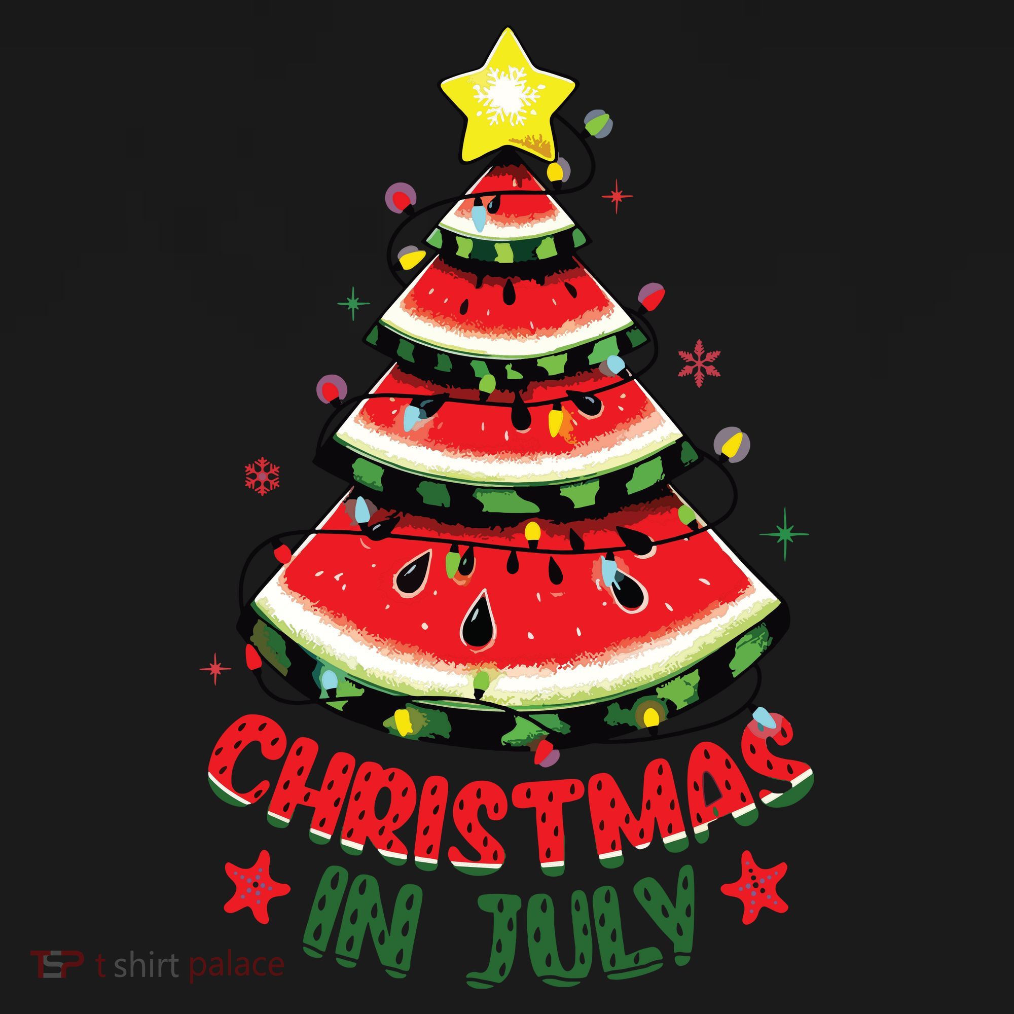 Christmas In July Shirts Watermelon Xmas Tree Toddler Hoodie