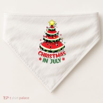 Christmas In July Shirts Watermelon Xmas Tree USA-Made Doggie Bandana