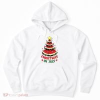 Christmas In July Shirts Watermelon Xmas Tree Hoodie thumb 0