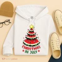 Christmas In July Shirts Watermelon Xmas Tree Hoodie thumb 4
