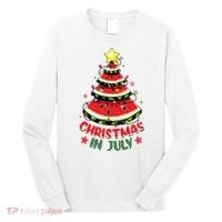 Christmas In July Shirts Watermelon Xmas Tree Long Sleeve Shirt thumb 0