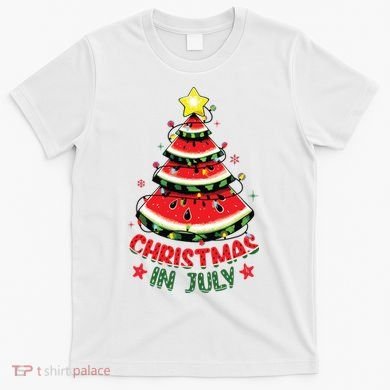 Christmas In July Shirts Watermelon Xmas Tree T-Shirt