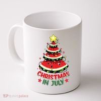 Christmas In July Shirts Watermelon Xmas Tree Coffee Mug thumb 0