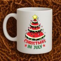 Christmas In July Shirts Watermelon Xmas Tree Coffee Mug thumb 2